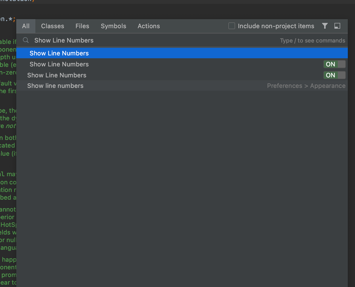 How to enable line numbers in IntelliJ Code2care